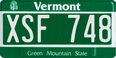VT license plate XSF748