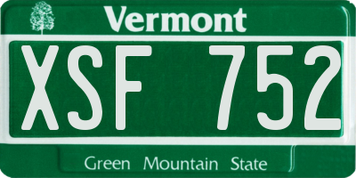 VT license plate XSF752