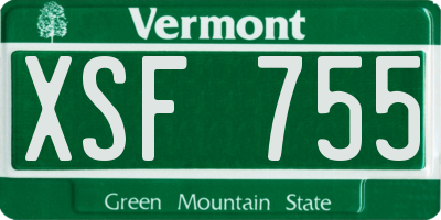 VT license plate XSF755
