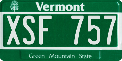 VT license plate XSF757