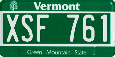 VT license plate XSF761