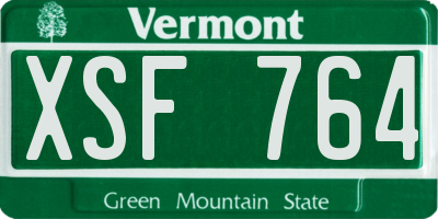 VT license plate XSF764