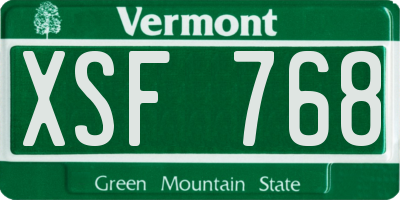 VT license plate XSF768