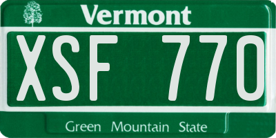 VT license plate XSF770