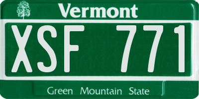 VT license plate XSF771