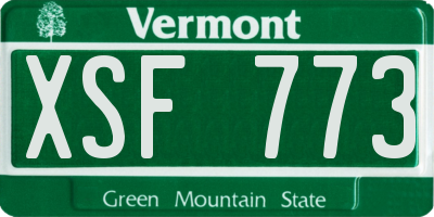 VT license plate XSF773