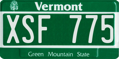 VT license plate XSF775