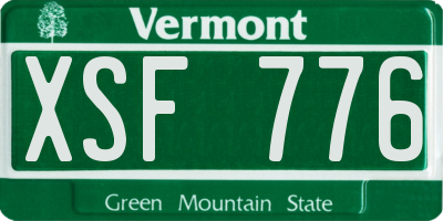 VT license plate XSF776