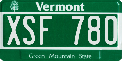 VT license plate XSF780