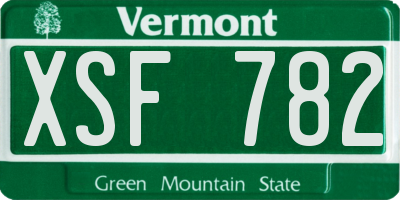 VT license plate XSF782