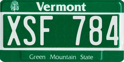 VT license plate XSF784