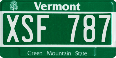 VT license plate XSF787