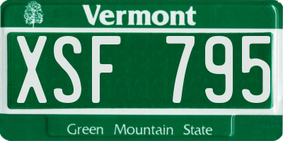 VT license plate XSF795