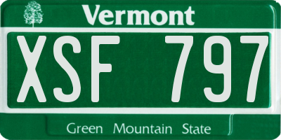 VT license plate XSF797