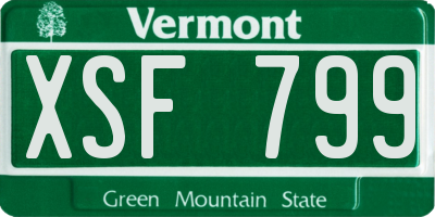 VT license plate XSF799