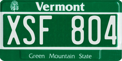 VT license plate XSF804