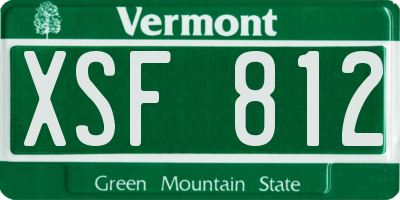 VT license plate XSF812