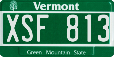 VT license plate XSF813