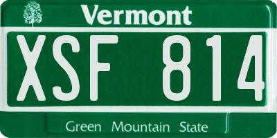 VT license plate XSF814
