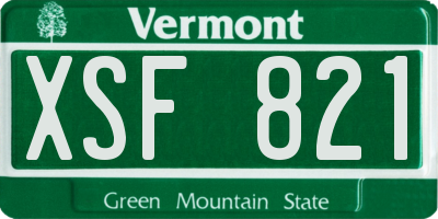 VT license plate XSF821