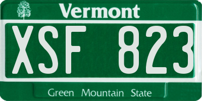 VT license plate XSF823