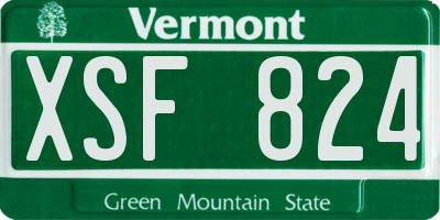 VT license plate XSF824
