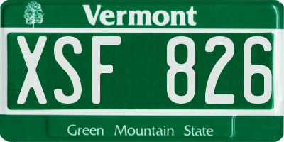 VT license plate XSF826