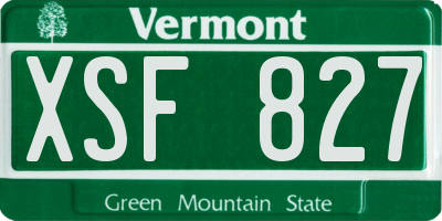 VT license plate XSF827