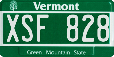 VT license plate XSF828