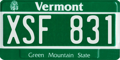 VT license plate XSF831