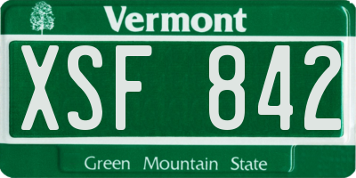 VT license plate XSF842