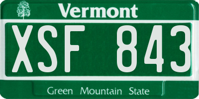 VT license plate XSF843