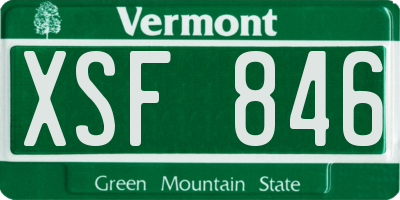 VT license plate XSF846