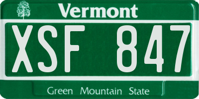 VT license plate XSF847