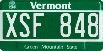 VT license plate XSF848
