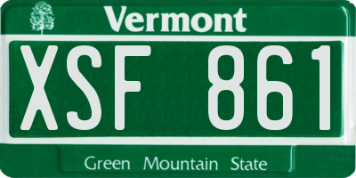VT license plate XSF861