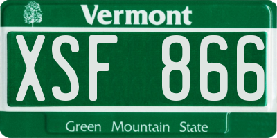 VT license plate XSF866