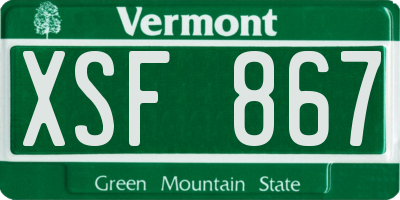 VT license plate XSF867