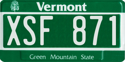 VT license plate XSF871