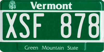 VT license plate XSF878