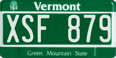 VT license plate XSF879