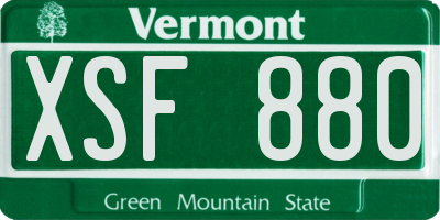VT license plate XSF880