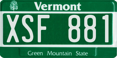 VT license plate XSF881