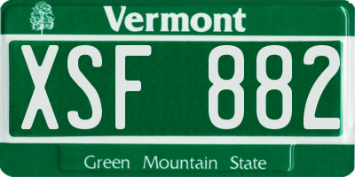 VT license plate XSF882
