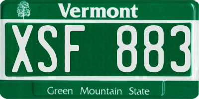 VT license plate XSF883