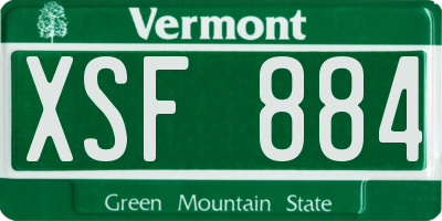 VT license plate XSF884