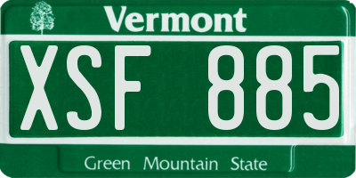 VT license plate XSF885