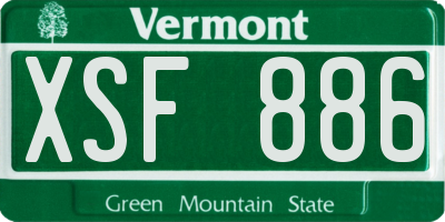 VT license plate XSF886