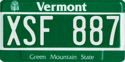 VT license plate XSF887