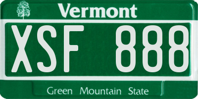 VT license plate XSF888
